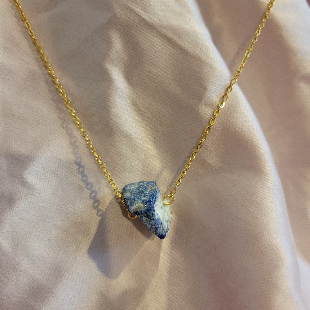 Brand new never worn white and blue rock necklace